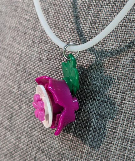 LEGO pendant: Fuchsia Flower