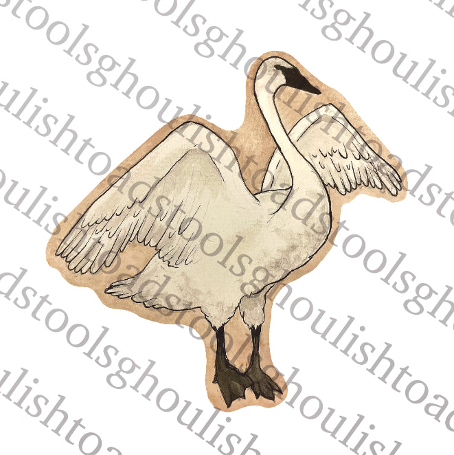 Swan Watercolor Bird Sticker